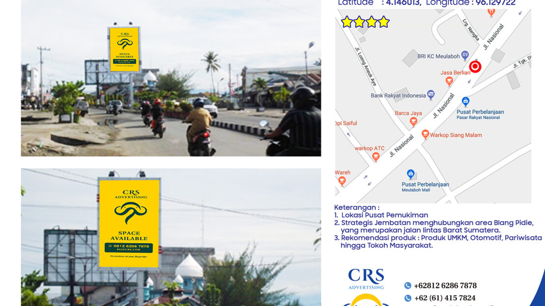 sewa billboard ACH058 - Jl Nasional-sp Pasar Rakyat Nasional, Johan Pahlawan - Aceh Barat