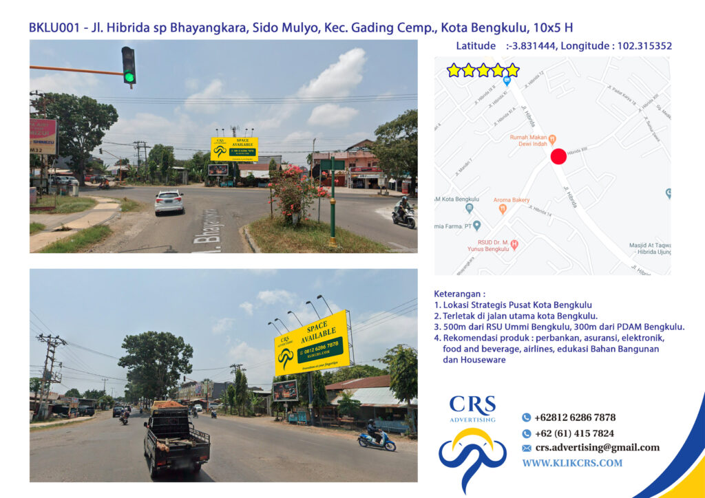 Jl. Hibrida sp Bhayangkara, Sido Mulyo, Kec. Gading Cemp., Kota Bengkulu