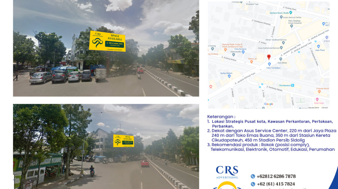 billboard Jl. Ahmad Yani Kosambi Ruko Segi Tiga Kec, Sumur Bandung Emas