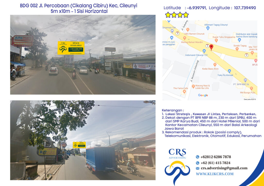 billboard Jl. Percobaan (Cikalang Cibiru) Kec, Cileunyi