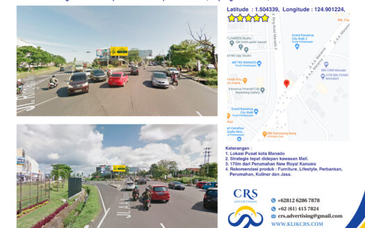 billboard Jl Ringroad Manado sp AA Maramis depan Mal GKCW, Mapanget - Manado, Sul Sel