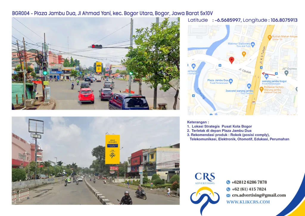 billboard Plaza Jambu Dua, Jl Ahmad Yani, kec. Bogor Utara, Bogor, Jawa Barat