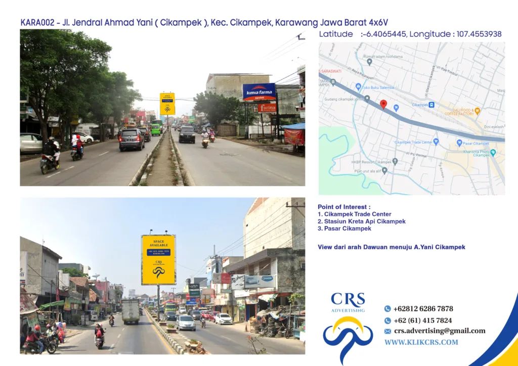 billboard Jl. Jendral Ahmad Yani ( Cikampek ), Kec. Cikampek, Karawang Jawa Barat