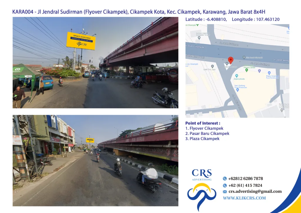 billboard Jl Jendral Sudirman (Flyover Cikampek), Cikampek Kota, Kec. Cikampek, Karawang, Jawa Barat