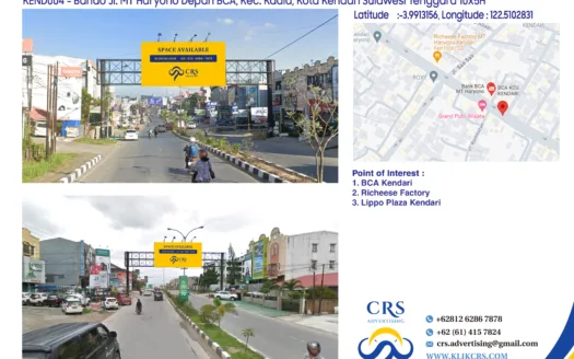 reklame Bando Jl. MT Haryono Depan BCA, Kec. Kadia, Kota Kendari Sulawesi Tenggara