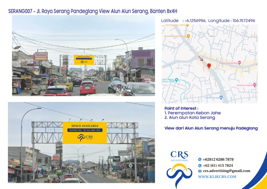 billboard Jl. Raya Serang Pandeglang View Alun Alun Serang, Banten