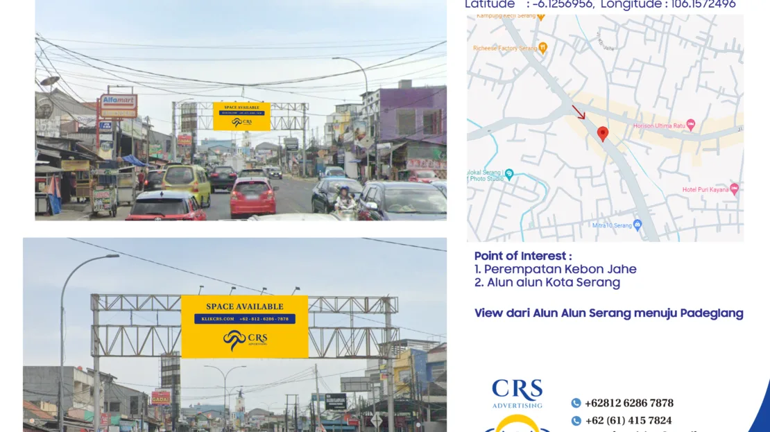 billboard Jl. Raya Serang Pandeglang View Alun Alun Serang, Banten