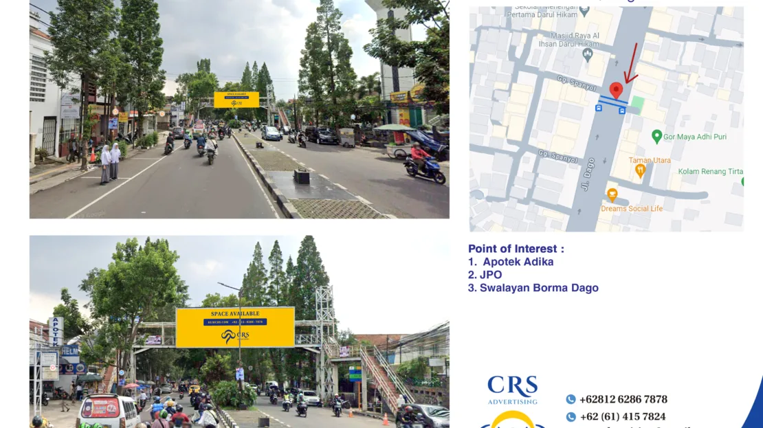 BDG025 A - Jl Dago JPO depan Apotek Adika, Kec. Coblong, Bandung, Jawa Barat 12x4H