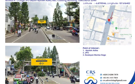 BDG025 A - Jl Dago JPO depan Apotek Adika, Kec. Coblong, Bandung, Jawa Barat 12x4H