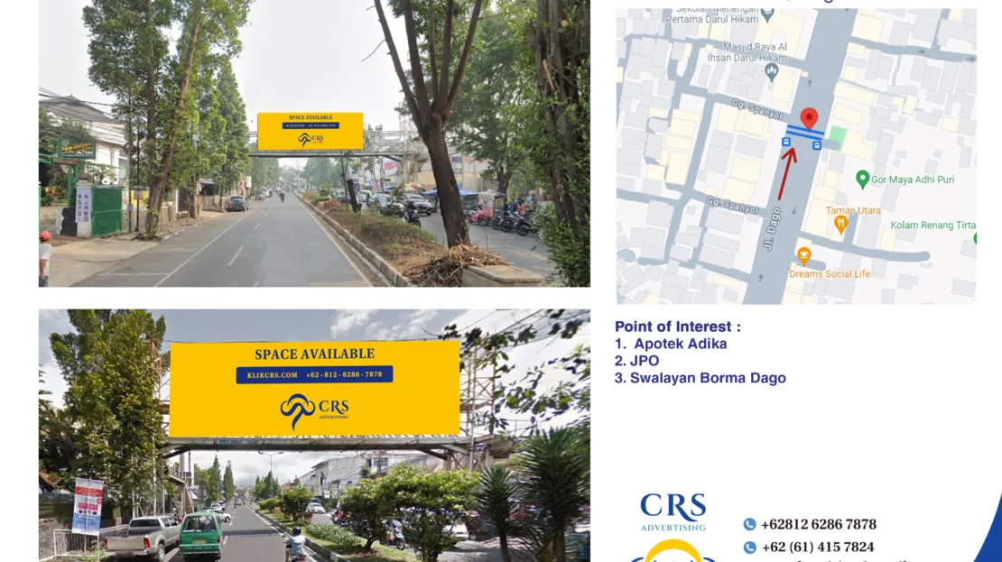 BDG025 B - Jl Dago JPO depan Apotek Adika, Kec. Coblong, Bandung, Jawa Barat 12x4H