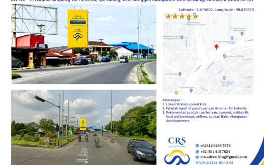 BW120 - Jl. Asrama simpang Tol Helvetia, Kp. Lalang, Kec. Sunggal, Kabupaten Deli Serdang, Sumatera Utara