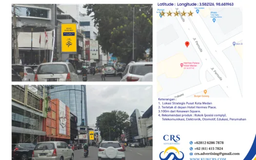 V004 - Videotron Jl Pemuda Hermes Place , Medan, A U R, Kec. Medan Maimun, Kota Medan, 3x6V