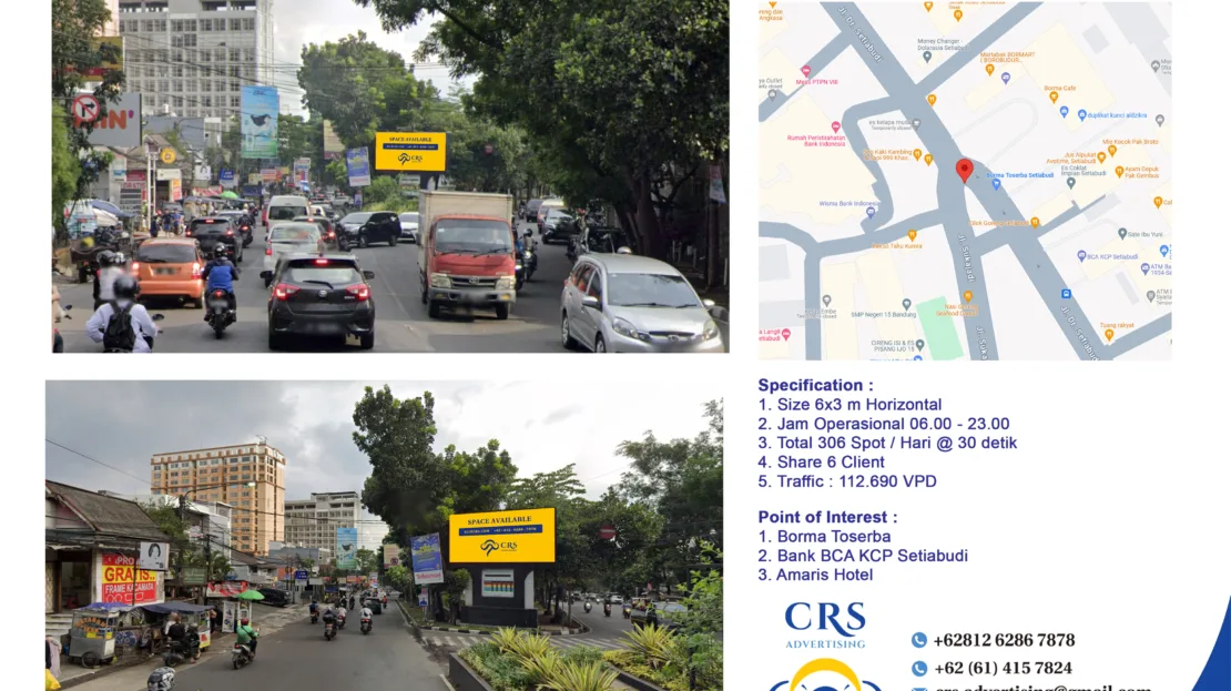 VBDG002 - Videotron Jl. Dr Setiabudi, Kec. Sukasari, Kota Bandung, Jawa Barat 6x3H