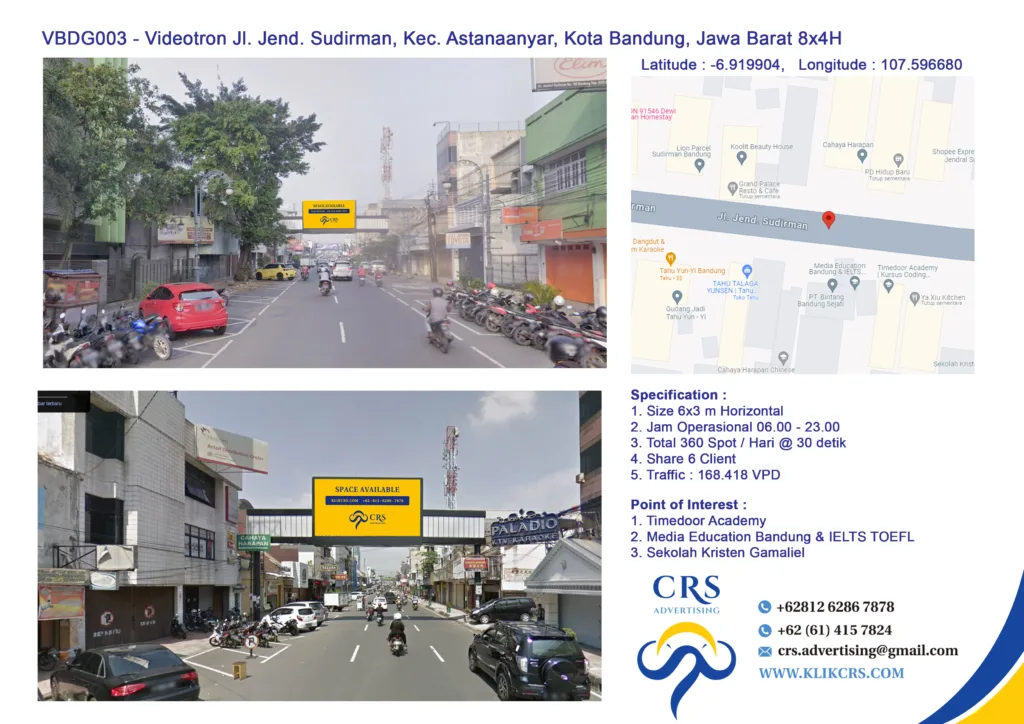 VBDG003 - Videotron Jl. Jend. Sudirman, Kec. Astanaanyar, Kota Bandung, Jawa Barat