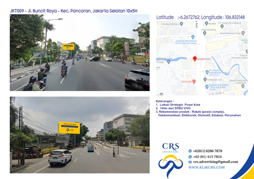 JKT009 - Jl. Buncit Raya - Kec. Pancoran, Jakarta Selatan 10x5H
