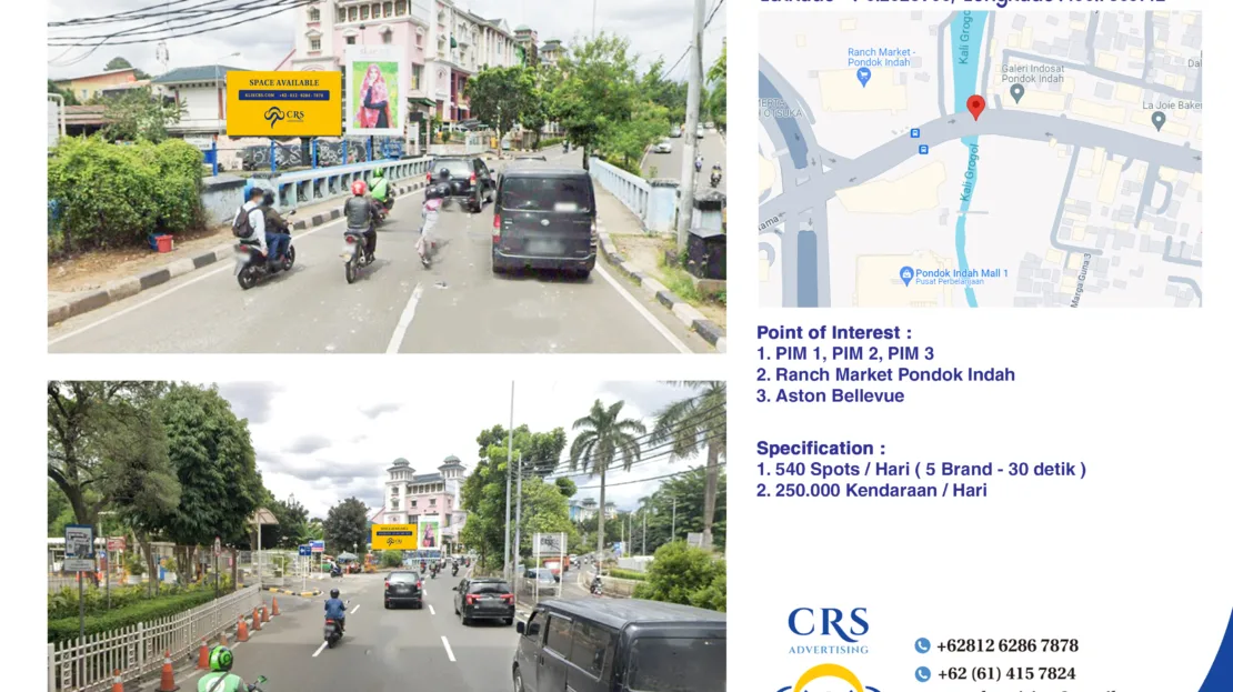 JKT013 - VIDEOTRON Jl. Margaguna Raya, Kec. Kby. Lama, Kota Jakarta Selatan, 8X4H