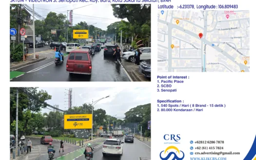 JKT014 - VIDEOTRON Jl. Senopati Kec. Kby. Baru, Kota Jakarta Selatan, 8X4H