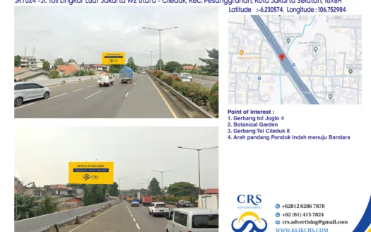 JKT024 -Jl. Toll Lingkar Luar Jakarta W2 Utara - Cileduk, Kec. Pesanggrahan, Kota Jakarta Selatan, 16X8H