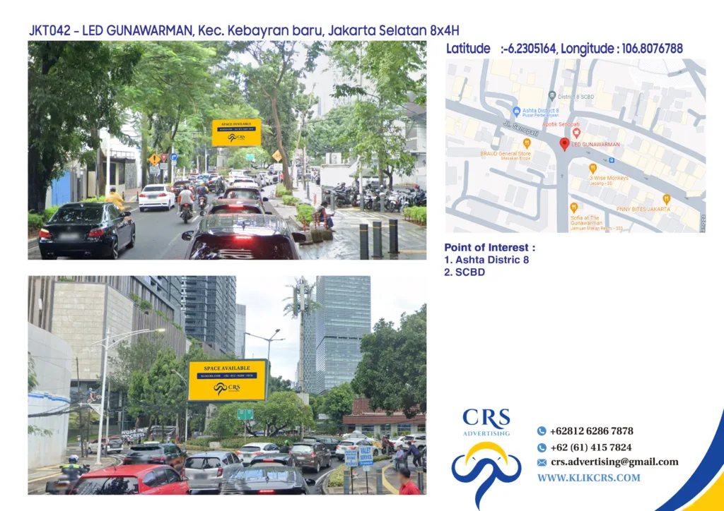 JKT042 - LED GUNAWARMAN, Kec. Kebayran baru, Jakarta Selatan 8x4H