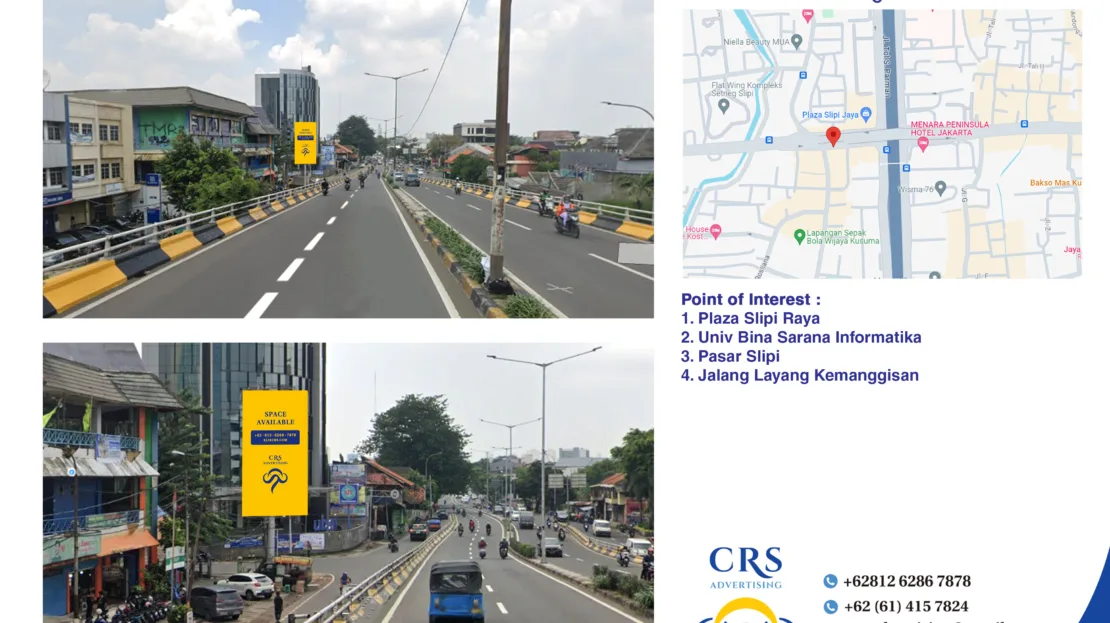 JKTB009 - Jl. Kemanggisan Utama Raya PASAR SLIPI JAYA, Kec. Palmerah, Kota Jakarta Barat, 4X8V