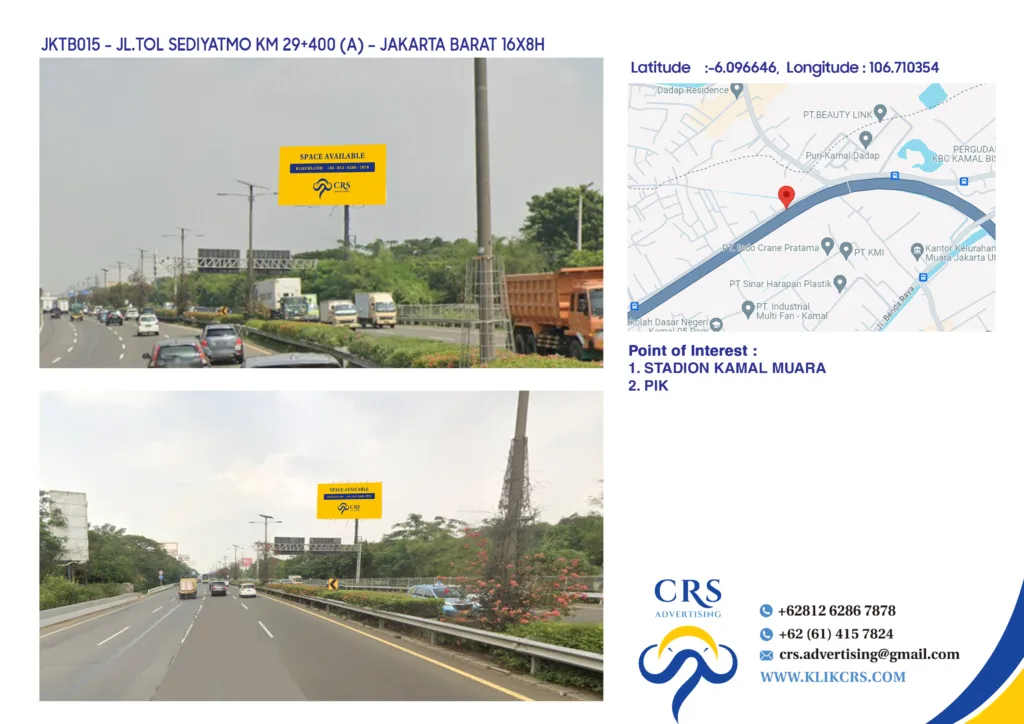 JKTB015 - JL.TOL SEDIYATMO KM 29+400 (A) – JAKARTA BARAT 16X8H