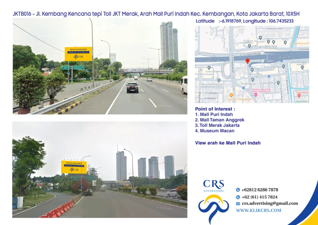 JKTB016 - Jl. Kembang Kencana tepi Toll JKT Merak, Arah Mall Puri Indah Kec. Kembangan, Kota Jakarta Barat, 10X5H