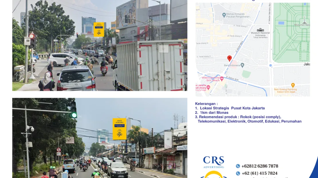 JKTP002 B - Jl. Abdul Muis, Gambir, Kecamatan Gambir, Kota Jakarta Pusat, Daerah Khusus Ibukota Jakarta 4X6V