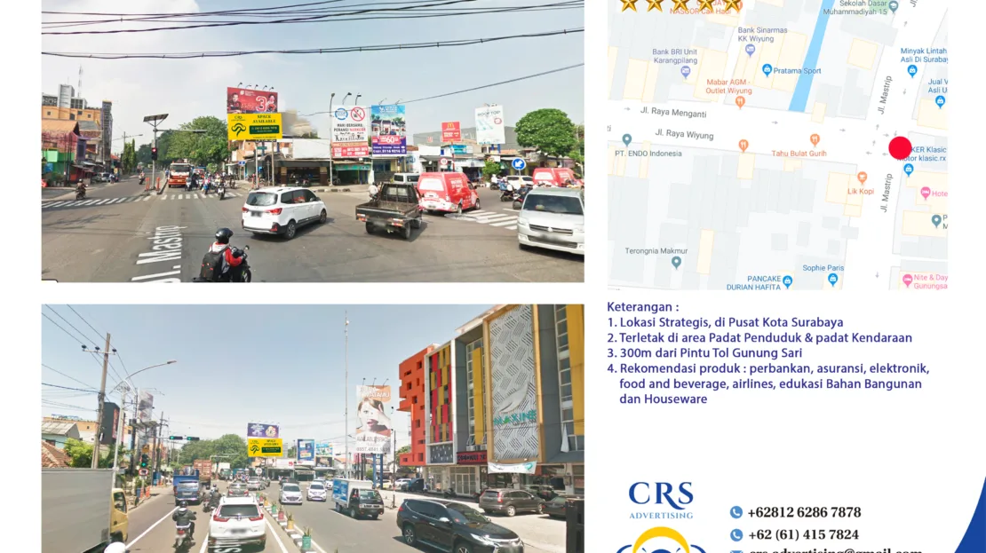 SUB010 - Jl Mastrip sp Jl Wiyung, Wiyung - Surabaya, 4x8 H