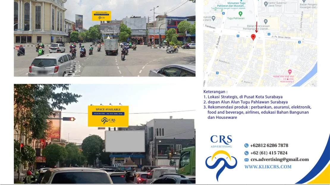 SUB018 - Perempatan Tugu Pahlawan Jl. Pasar Besar - Jl Tembaan, kec. Bubutan, Surabaya 10x5H