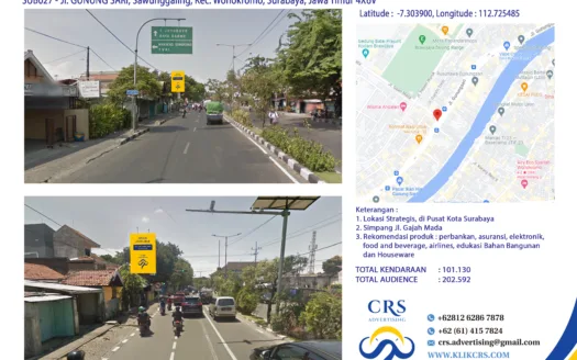 SUB027 - Jl. GUNUNG SARI, Sawunggaling, Kec. Wonokromo, Surabaya, Jawa Timur 4X6V