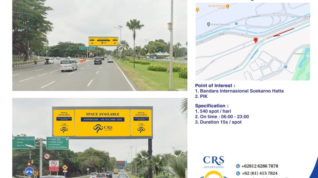 VTANG003 - Bandara Soekarno Hatta, Videotron 10x5H Neonbox 5x4H kanan kiri