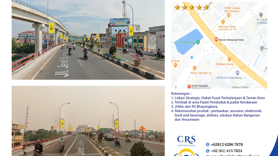 PLBG010 - Flyover simpang POLDA, Kec Ilir Timur I - Palembang, Neon Box 1x2 V 10 pcs