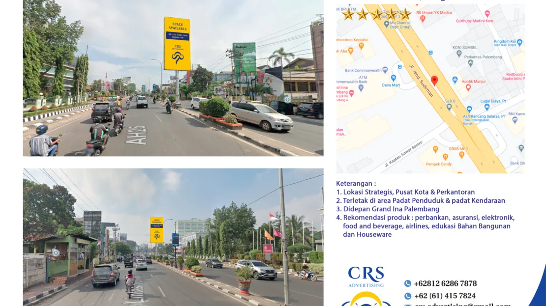 PLBG017 - Jl. Jend. Sudirman sp Anwar Sastro, Sungai Pangeran, Kec. Ilir Tim. I, Kota Palembang, Sumatera Selatan 4X8V