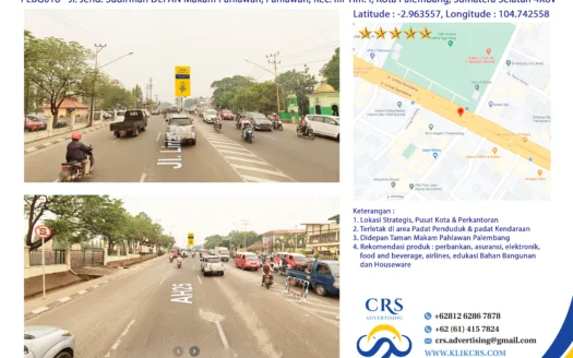 PLBG018 - Jl. Jend. Sudirman DEPAN Makam Pahlawan, Pahlawan, Kec. Ilir Tim. I, Kota Palembang, Sumatera Selatan 4X8V