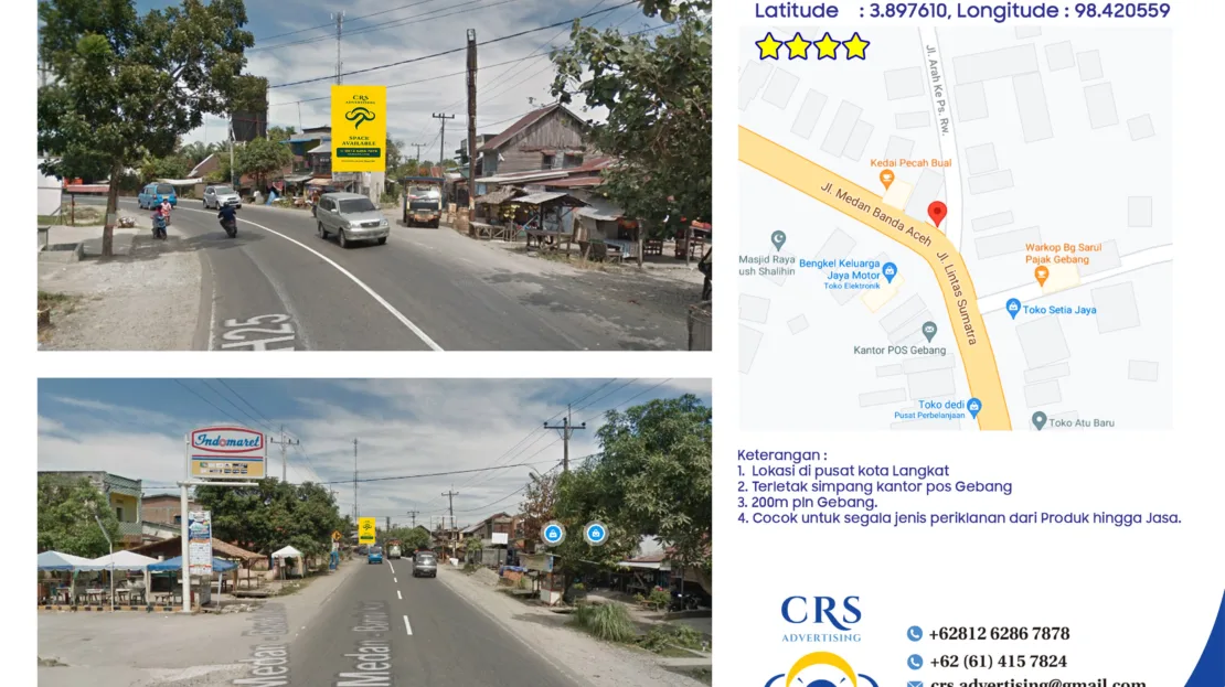 STA008 - Jl Medan - B.Aceh, Pekan Gebang, Gebang, Kabupaten Langkat, Sumatera Utara 4X6V