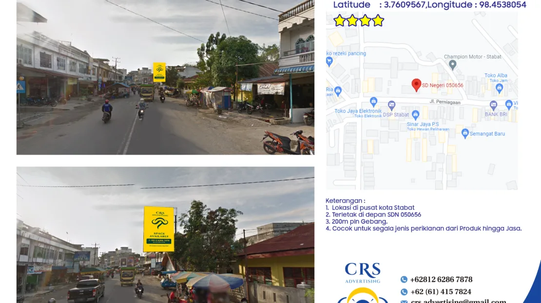 STA009 - Jl Perniagaan depan SD Negeri, Stabat 4x6V