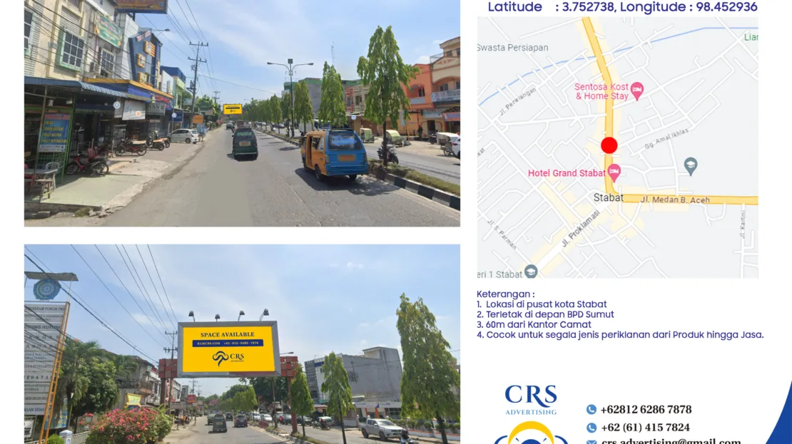 STA010 - Jl. Zainul Arifin DEKAT KANTOR CAMAT, Kec. Stabat, Kabupaten Langkat, 8X4H