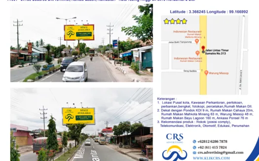 TT001 - Jl.Yos Sudarso Dkt Terminal, Rantau Laban, Rambutan - Kota Tebing Tinggi uk 5x10 Horizontal 2 Sisi