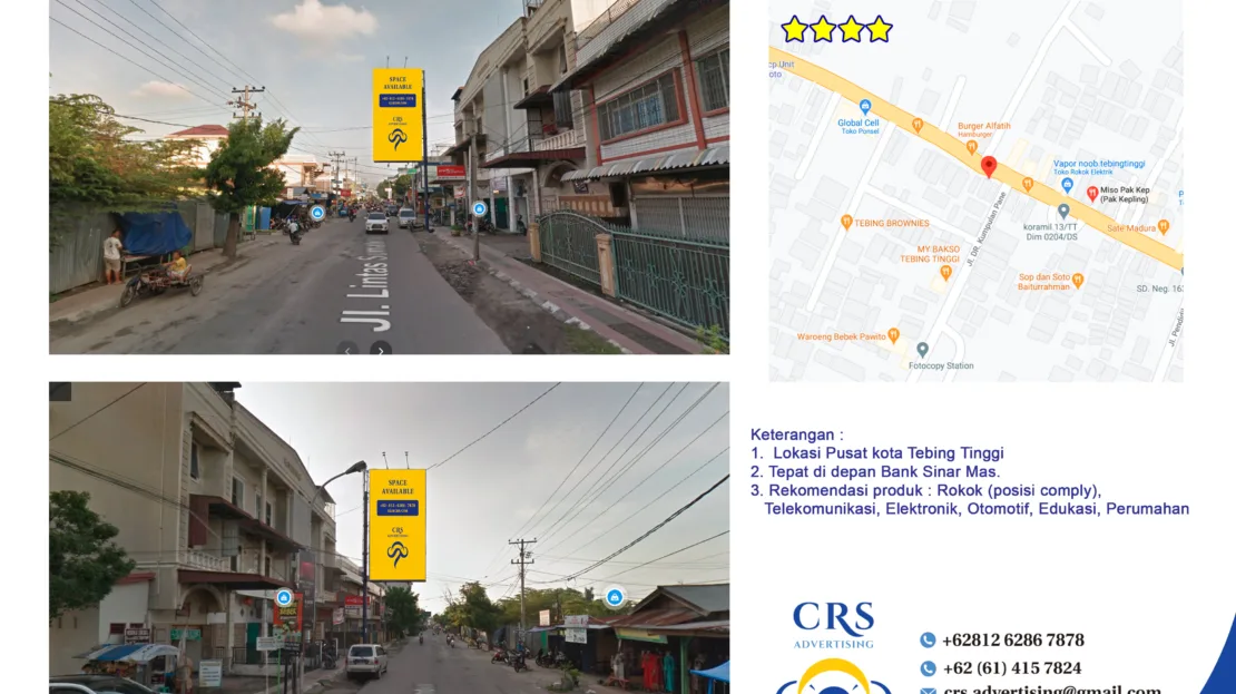 TT006 - Jl. Kapten F Tandean No.4, Bandar Utama, Kec. Tebing Tinggi Kota, Kota Tebing Tinggi, 4x8V