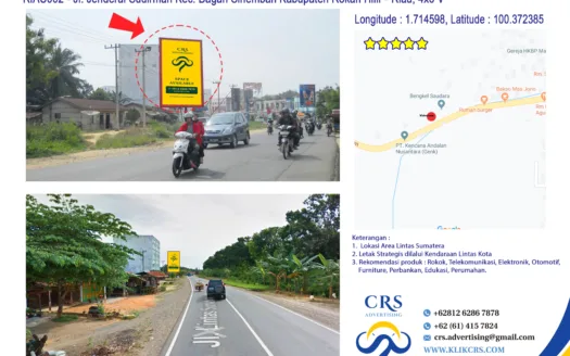 RIAU002 - Jl. Jenderal Sudirman Kec. Bagan Sinembah Kabupaten Rokan Hilir - Riau, 4x6 V