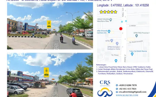 RIAU005 - Jl Soekarno Hatta Depan SPBU Markaz PKS, Marpoyan damai - Pekanbaru, 5x10 V