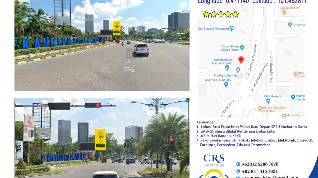 RIAU006 - Jl Sudirman Sp lampu Merah Bandara SSKII, Marpoyan damai - Pekanbaru, 5x10