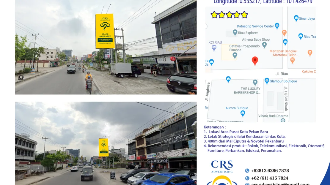 RIAU008 -Jl. Riau Depan Haji Nisap Pekanbaru Ukuran 5x10 V