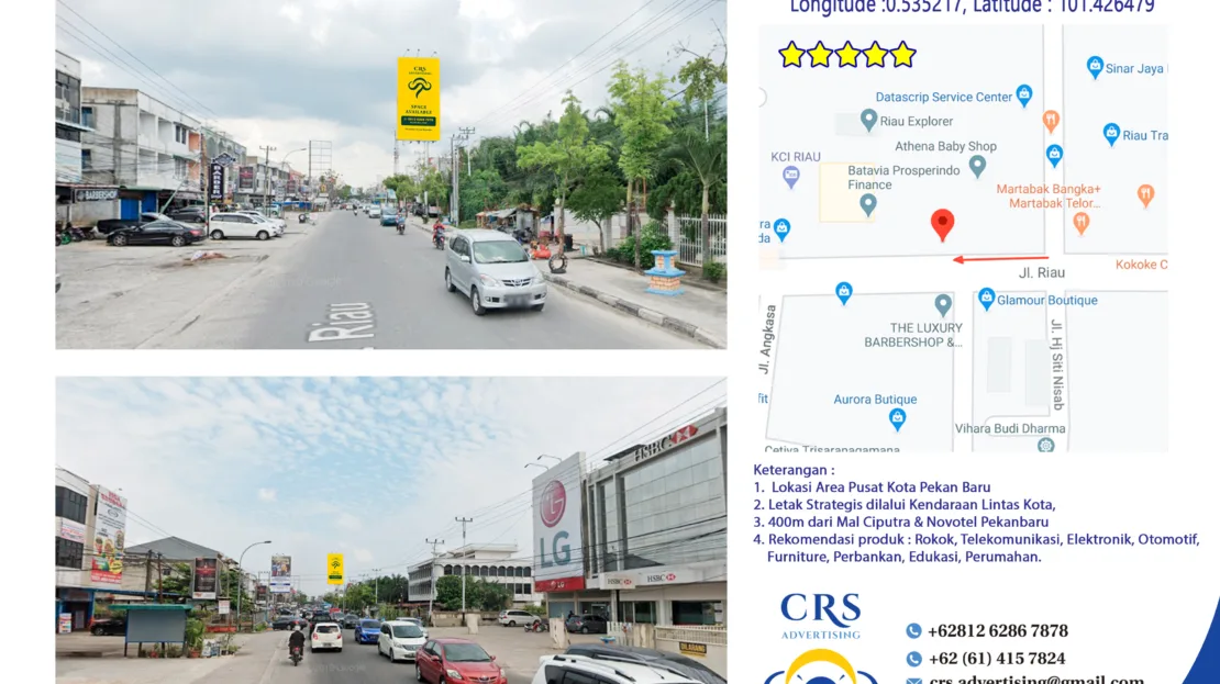 RIAU009 -Jl. Riau Depan Haji Nisap Pekanbaru Ukuran 5x10 V - B
