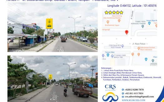 RIAU011 - Jl. Soebrantas Simp. Garuda Panam Pekanbaru, 4x6 V
