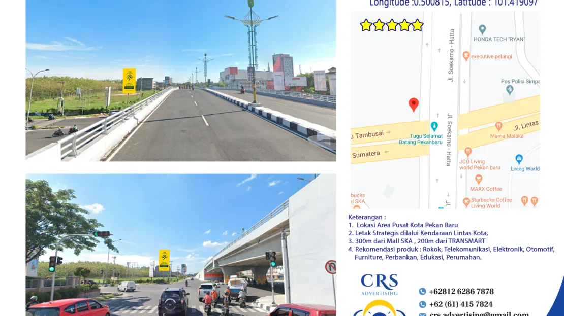 RIAU014 Jl. Soekarno Hatta Depan Transmart Pekanbaru , 6x12 V