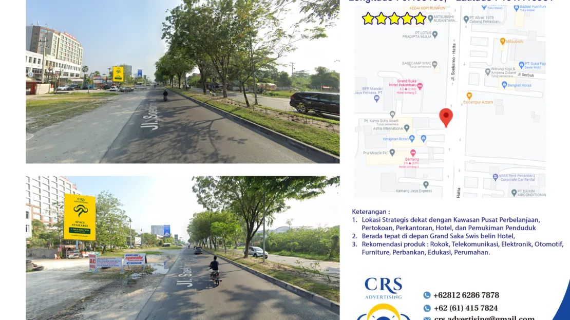 RIAU042 - Jl. Soekarno - Hatta, Tengkerang Bar., Kec. Marpoyan Damai, Kota Pekanbaru, Riau - 4x6 V