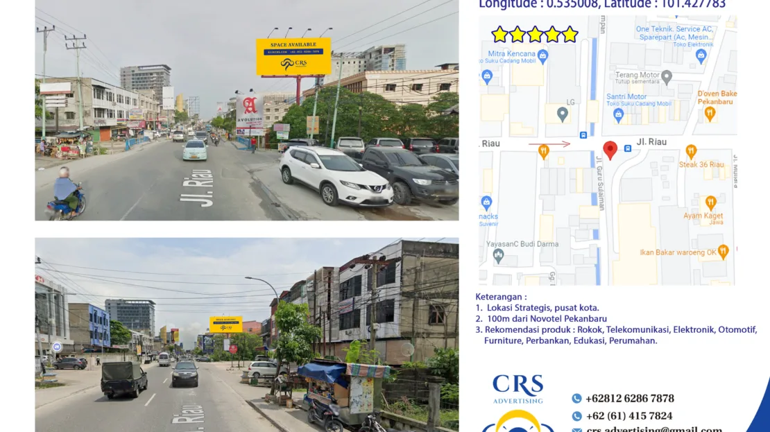 RIAU058 - Jl Riau sp Guru Sulaiman, Kp Baru, Kec. Senapelan, Kota Pekanbaru 10x5h