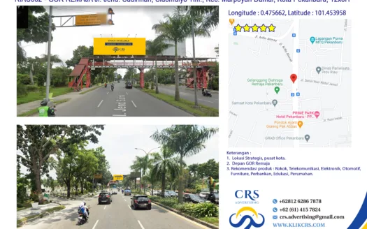 RIAU062 - GOR REMAJA Jl. Jend. Sudirman, Sidomulyo Tim., Kec. Marpoyan Damai, Kota Pekanbaru, 12x6H