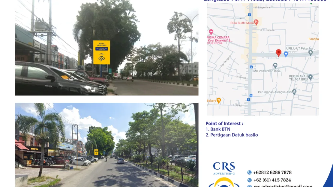 RIAU077 - Road Sign Jl Arifin Ahmad, Kec. Marpoyan damai, Pekanbaru 2x1.5 V